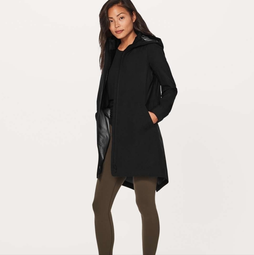 Lululemon Rain Haven Jacket *Insulated Black Rain Jacket Size 4